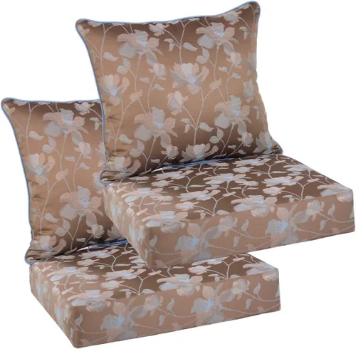 Comfort Classics Juego de 2 cojines para sillas de comedor al aire libre de 24 x 48 x 5 pulgadas de alto; H-24 en tela de olefina natural floral