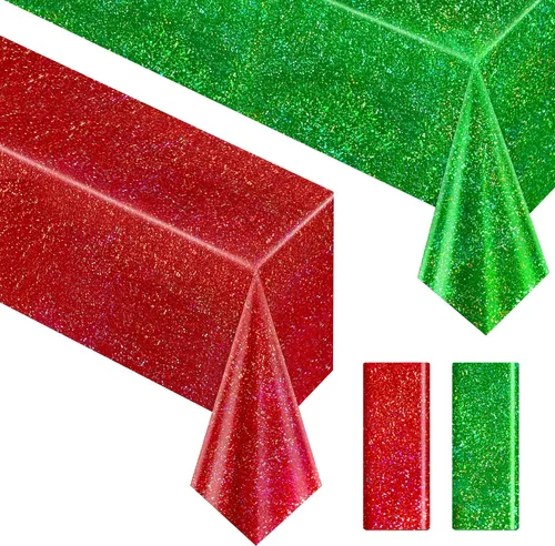 Miniatura 49 de Just Shimmer Mantel holográfico azul claro de 40" x 108" Decoración de fiesta rosa fuerte Día de San Valentín Fiesta de cumpleaños Decoración