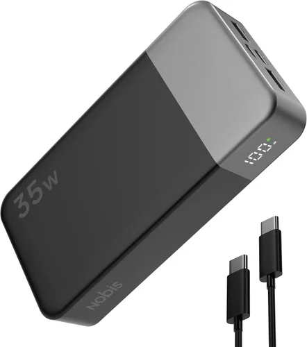 Miniatura 7 de NOBIS Cargador portátil, banco de energía de 20000 mAh, banco de energía de 35 W, carga rápida, paquete de batería con cable C a C, banco de batería