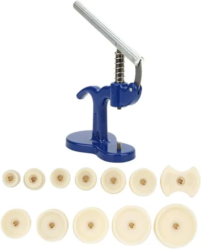 Miniatura 7 de Set de prensa de reloj profesional kit de reparación de reloj kit de herramientas de reparación con 12 piezas de troqueles azul
