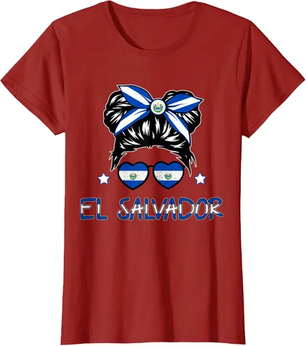 Miniatura 53 de Camiseta de El Salvador para Niñas Bandera Patrimonio Hispano Salvadoreño