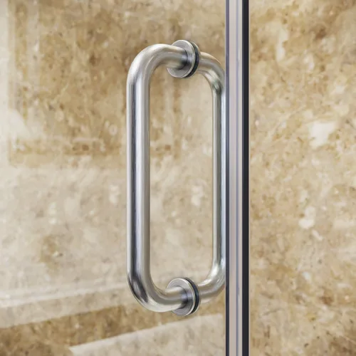 SUNNY SHOWER Tirador tubular de puerta de ducha de vidrio espalda con espalda de 8 pulgadas para puerta corrediza de vidrio sin marco, acero