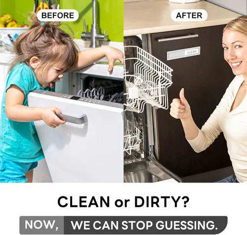 Miniatura 2 de Imán magnético para lavavajillas Clean Dirty de KitchenTour, imán de acero inoxidable premium Clean Dirty para lavavajillas, divertido, imán fuerte