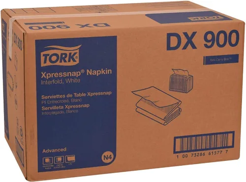 Miniatura 9 de Tork Xpressnap - Servilletas dispensadoras blancas N4 Advanced interplegadas de 1 capa para dispensación higiénica, 12 paquetes de 500 (total 6000)