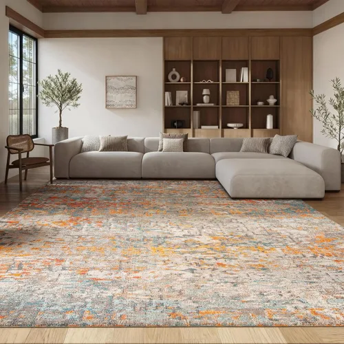 Miniatura 23 de SAFAVIEH Colección Madison - Alfombra de acento 2'2" x 4', negro y dorado, diseño abstracto moderno, no desprende pelusa y fácil cuidado, ideal