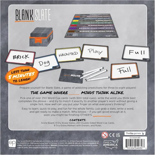 Miniatura 10 de USAOPOLY BLANK SLATE, donde las grandes mentes piensan igual, divertido juego de mesa familiar apto para toda la familia, juego de asociación