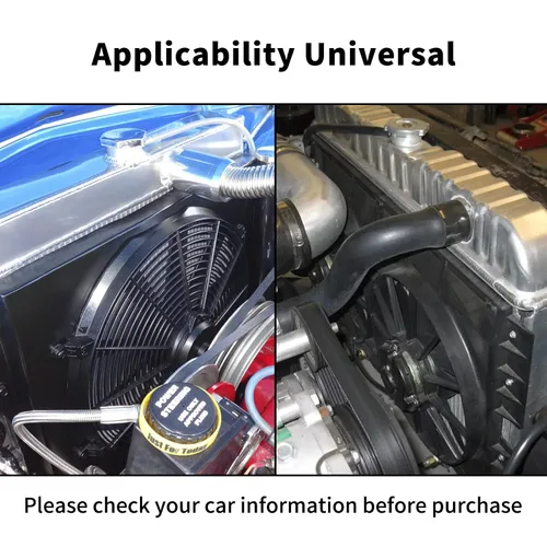 Miniatura 5 de Ventilador delgado universal de empuje eléctrico para radiador 12V 80W de alto rendimiento, kit de montaje azul de 2 piezas
