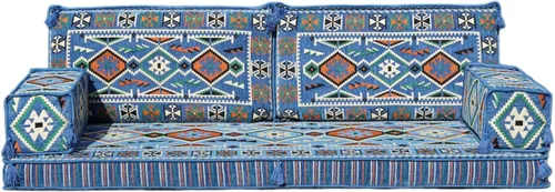 Miniatura 8 de arabicsofa Oriental - Sofá modular grande Majlis para el suelo, asiento árabe con almohadas de respaldo, juego de sofá bajo seccional esquinero