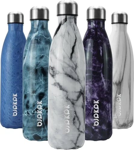 Miniatura 8 de BJPKPK Botella de Agua Aislada 17oz Botellas de Agua de Acero Inoxidable Apta para Lavavajillas Metal Térmica Mantiene Frío y Caliente, Gris Niebla