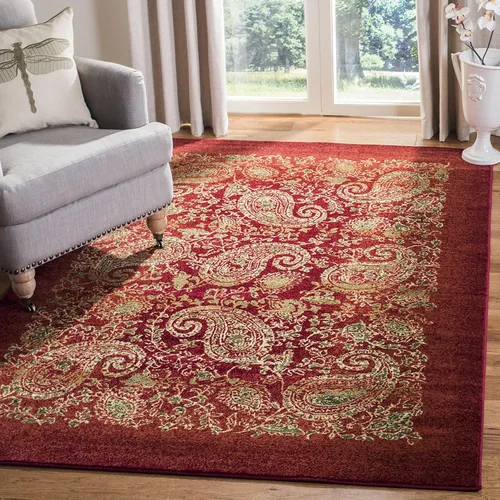 Miniatura 10 de SAFAVIEH Lyndhurst Collection - Alfombra redonda de 7 pies, color beige y multicolor, diseño tradicional de cachemira, no desprende pelusa