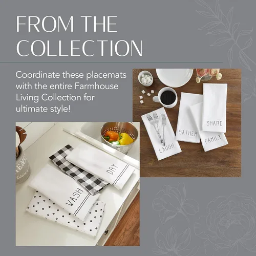 Miniatura 6 de Elrene Home Fashions Farmhouse Living Sentiments - Manteles individuales de arpillera, color bronceado, juego de 4