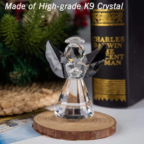 Miniatura 2 de Colección de figuras de ángel de cristal, bonito adorno de cristal, estatua para decoración del hogar, mesa de animales, regalo coleccionable
