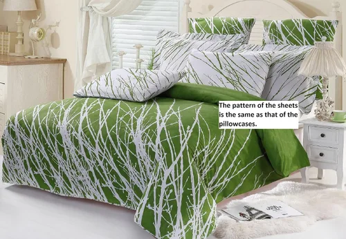 Miniatura 2 de Swanson Beddings Tree - Juego de sábanas de 4 piezas, 100% algodón: sábana bajera, sábana encimera y un par de fundas de almohada