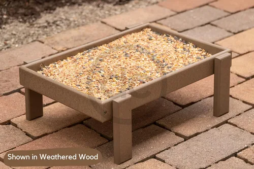 Miniatura 9 de Comedero para pájaros de plataforma DutchCrafters Amish hecho en Estados Unidos, comederos de pie libres para pájaros silvestres al aire libre