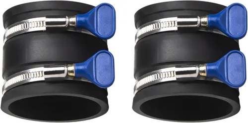 POWERTEC 70337-P2 - Manguito flexible de control de polvo de 2-1/2 pulgadas con abrazaderas de manguera de llave ajustable, conector de manguera,