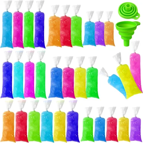 1002 bolsas de helado desechables para helados con embudo de silicona, bolsa de dulces de 3 tamaños para hacer yogur, 2 x 12 pulgadas, 3 x 12