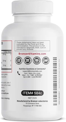 Miniatura 7 de Bronson Resveratrol 500 Complex Estandarizado Trans-Resveratrol + Extracto de Semilla de Uva y Vino Tinto, 250 Cápsulas