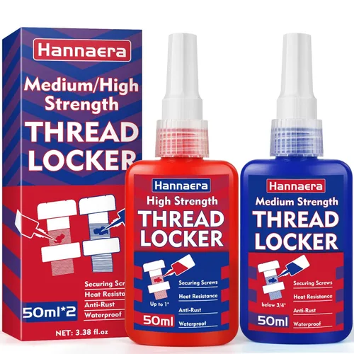 Miniatura 8 de Hannaera Bloqueador de roscas azul de 50 ml/1.69 onzas líquidas de resistencia media, para tuercas, pernos, sujetadores y metales, bloqueador