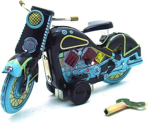 Miniatura 6 de Charmgle Retro Wind-Up - Juguete de colección para adultos, accesorios de fotografía de juguete de motocicleta, decoración de juguetes de lata