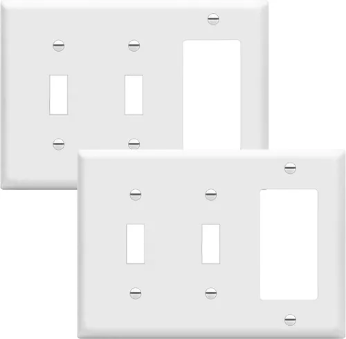Miniatura 8 de ENERLITES - Placa de pared combinada para interruptor de triple palanca, 2 interruptores de palanca/1 interruptor decorativo, tamaño estándar 3