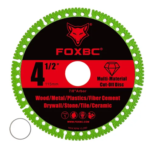 Miniatura 5 de FOXBC Discos de corte multimaterial indestructibles de 4-1/2 pulgadas para amoladoras angulares, eje de 7/8" - Paquete de 3