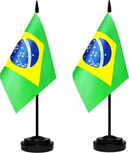 Miniatura 18 de Juego de banderas de escritorio de México, paquete de 2 banderas de mesa mexicanas, mini bandera de escritorio pequeña con poste negro sólido de 12