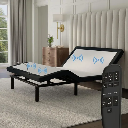 Miniatura 14 de Blissful Nights E4 Twin XL - Base de cama ajustable con masaje, anti ronquidos, gravedad cero, estación de carga USB doble, luz nocturna debajo