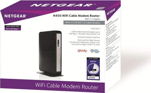 Miniatura 5 de NETGEAR N450-100NAS (8x4) WiFi DOCSIS 3.0 Cable Modem Router (N450) Certificado para Xfinity de Comcast, Spectrum, Cox, Cablevision y más