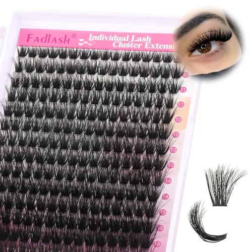 Miniatura 75 de Racimos de pestañas 10-16mm 144 piezas Bandeja mixta Pestañas individuales Rizo D Pestañas individuales en racimo Extensiones de pestañas