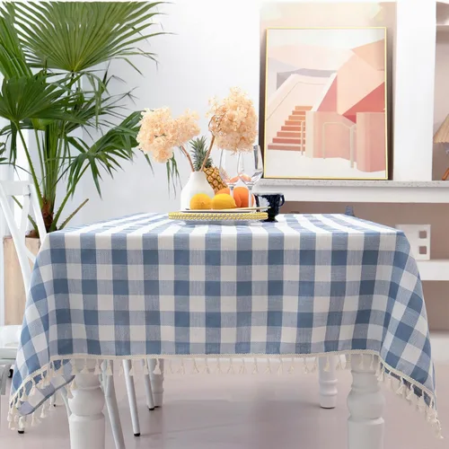Miniatura 10 de Midsummer Breeze - Mantel a cuadros de estilo rústico hecho de algodón, de la colección Gingham, para otoño, Acción de Gracias, Navidad, cocina