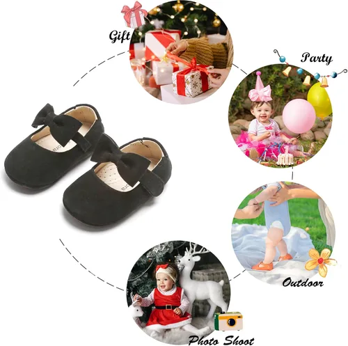 Miniatura 102 de Felix & Flora Zapatos de bebé de suela suave - Zapatos de bebé para caminar, mocasines, suela de goma, zapatos de cuna