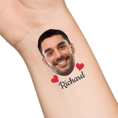 Miniatura 19 de Tatuajes temporales personalizados con texto de nombre, tatuaje temporal personalizado con logotipo fotográfico para adultos, parejas, mujeres