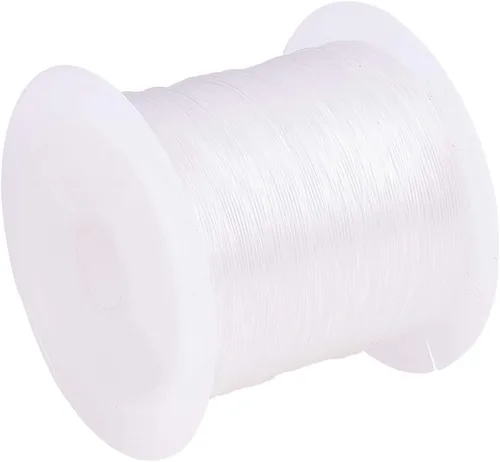 Miniatura 10 de Pandahall - 1 rollo de alambre transparente de hilo de nylon para pesca, color blanco.