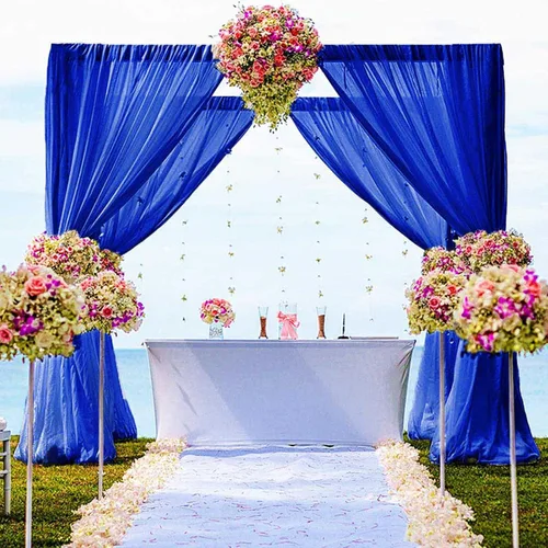 Miniatura 52 de DUOBAO Cortina de gasa naranja transparente de 10 pies, 2 paneles de 29 x 120 pulgadas, cortinas de tela de gasa para ceremonia de boda, cortinas
