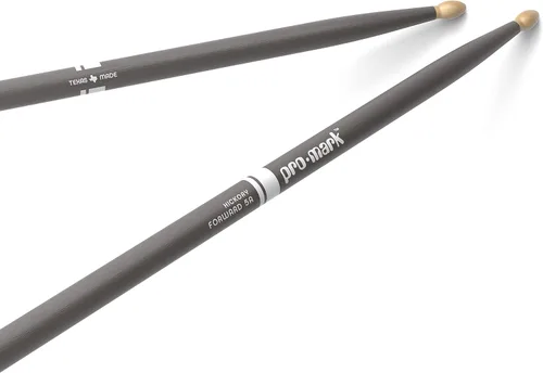 Promark Baquetas American Hickory Classic 5A, punta de bellota, color gris, un par