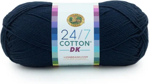 Miniatura 34 de Lion Brand Yarn Estampados DK de algodón 24/7, hilo para tejer, ganchillo y manualidades, azul, paquete de 1 Cotton Yarn for Knitting, Crochet