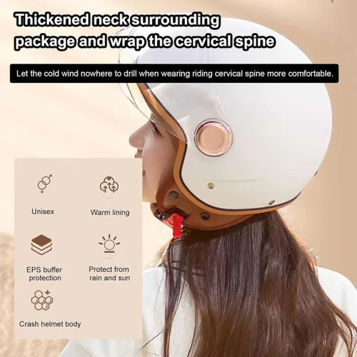 Miniatura 2 de Casco vintage de cara abierta 3/4 para hombres y mujeres, aprobado por el DOT para adultos, casco retro para motocicleta, casco de ciclomotor