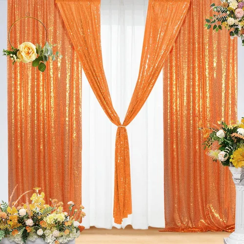 Miniatura 40 de Eternal Beauty Cortinas de fondo de lentejuelas rosadas, 2 paneles de 2 x 8 pies para San Valentín, Navidad, fiesta, cumpleaños, fotografía, boda