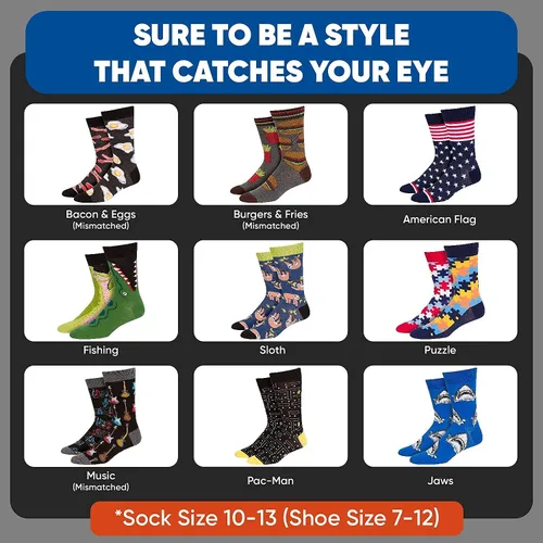 Miniatura 4 de NKPT Fun Socks for Men Mens Funny Socks Novelty Socks Funky Socks Men Crazy Socks for Men Single Packs