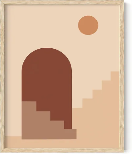 Miniatura 10 de HAUS AND HUES Impresión artística neutra para pared, decoración bohemia de mediados de siglo, arte lineal y diseño geométrico, semicírculo negro