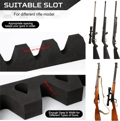 Miniatura 4 de OCQOTAT Estante para Armas para Almacenamiento de Armas, Accesorio de Caja Fuerte para Armas para Rifles y Escopetas, Soporte para Armas en Gabinete