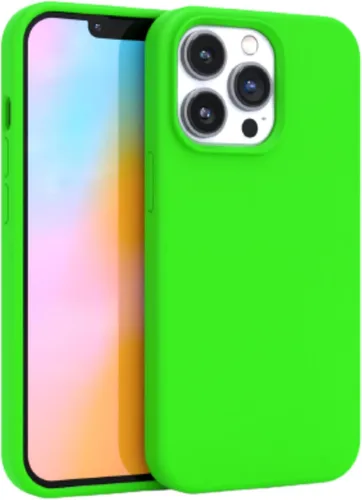 FELONY CASE Funda de silicona verde neón para iPhone 12 Pro Max | Silicona líquida con forro de microfibra antiarañazos, funda protectora a prueba