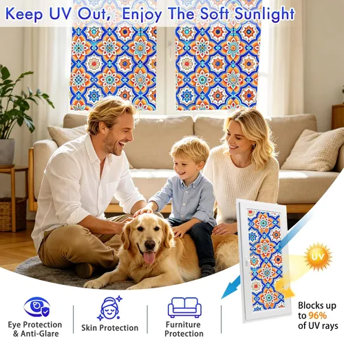Miniatura 4 de SOMWISE Película de privacidad para ventana de vidrio esmerilado con herramientas, bloqueo de calor, anti-UV, antirreflejo, adherencia estática