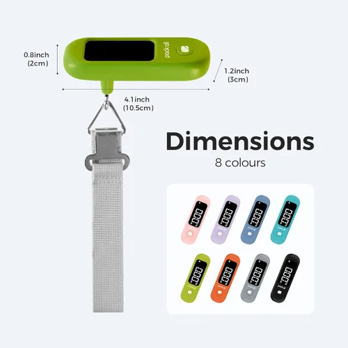 Miniatura 8 de pack all Báscula de equipaje de 110 libras, báscula digital de equipaje de mano, báscula de peso para maleta de viaje con pantalla LCD, batería