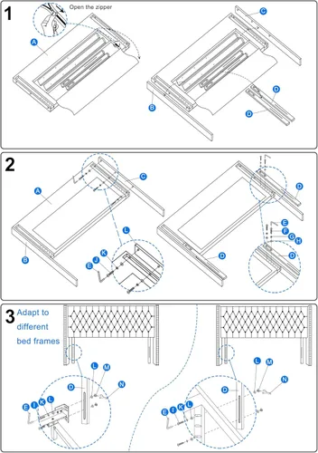 Miniatura 9 de Furpopup Cabecero tamaño Queen solamente, cabecero de pared con respaldo de ala, tamaño Queen para cama ajustable con acolchado de espuma de alta