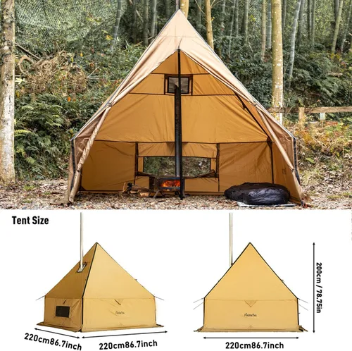 Miniatura 2 de FIREHIKING Camping Hot Tent with Stove Jack Yurt Tent Outdoor Wall Tent Teepee Tent with Snow Skirt