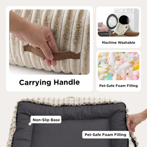Miniatura 5 de Bedsure ComfyFleece Lindo sofá para gatos para mascotas, camas esponjosas para gatos con forro polar de pana suave de alta calidad, camas esponjosas
