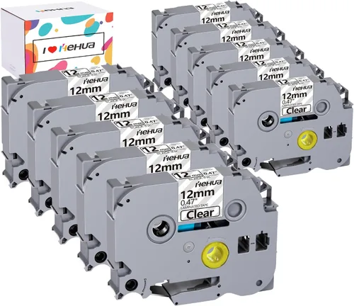 Miniatura 15 de Hehua Compatible con cinta laminada negra sobre transparente de 1/2" (0.47") para Brother P Touch Label Maker TZe-131 TZe131 TZ131 TZ-131 compatible