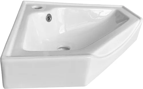 Miniatura 9 de RENOVATORS SUPPLY MANUFACTURING Alexander II de 24 pulgadas. Esquina de baño montado en la pared Sin.k in. Blanco con desbordamiento 36684
