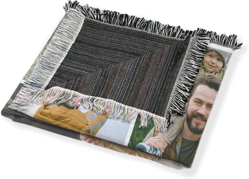 Miniatura 3 de FrameStory Manta personalizada con fotos y texto, totalmente personalizable con tus fotos y mensajes, manta tejida de mezcla de poliéster de algodón